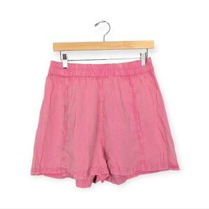 Free People Gumdrop Pink Poplin Pull On Shorts Size M